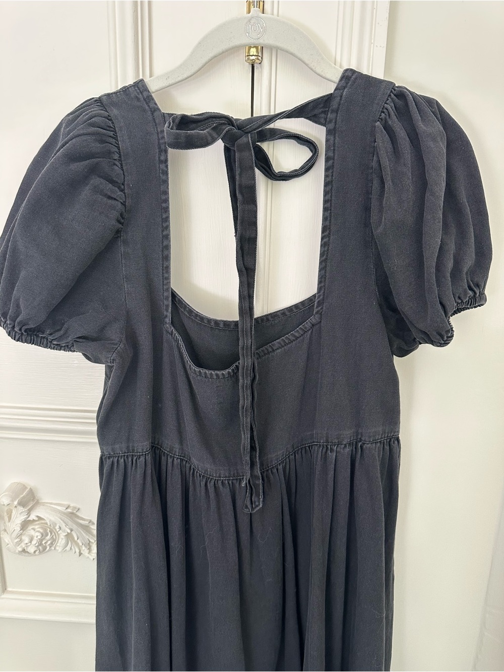 ASOS Black Puff Sleeve Maxi Dress